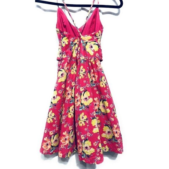Urban Outfitters Kimchi Blue Womens Size 4 Mini Dress Corset Belt Floral Pink - Picture 5 of 8